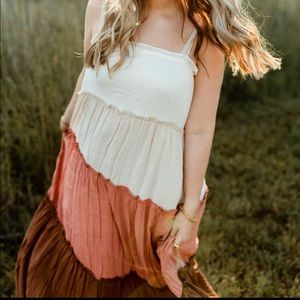 Blu Pepper Colorblock Maxi Sundress